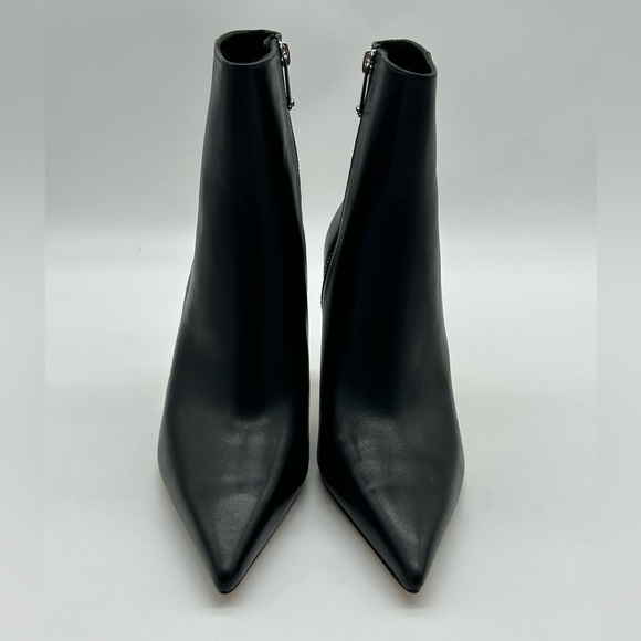 MICHAEL Michael Kors Black Leather Ankle Boots with Silver Heel Size 8M NWB - Picture 6 of 12